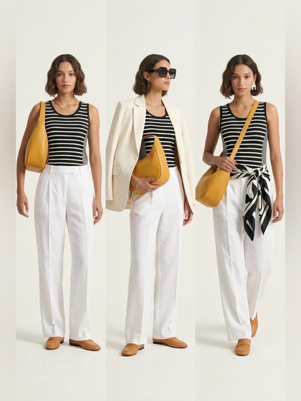 Anne Klein Sport NWT Black White Striped Tank Top Sleeveless Shell Medium